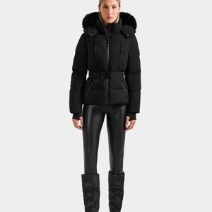 RUDSAK Black Puffer Jacket with Fur Trim